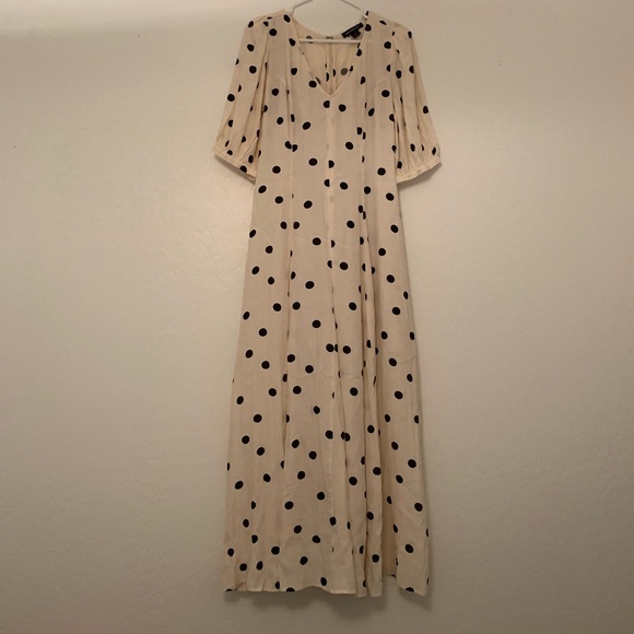 something navy polka dot dress
